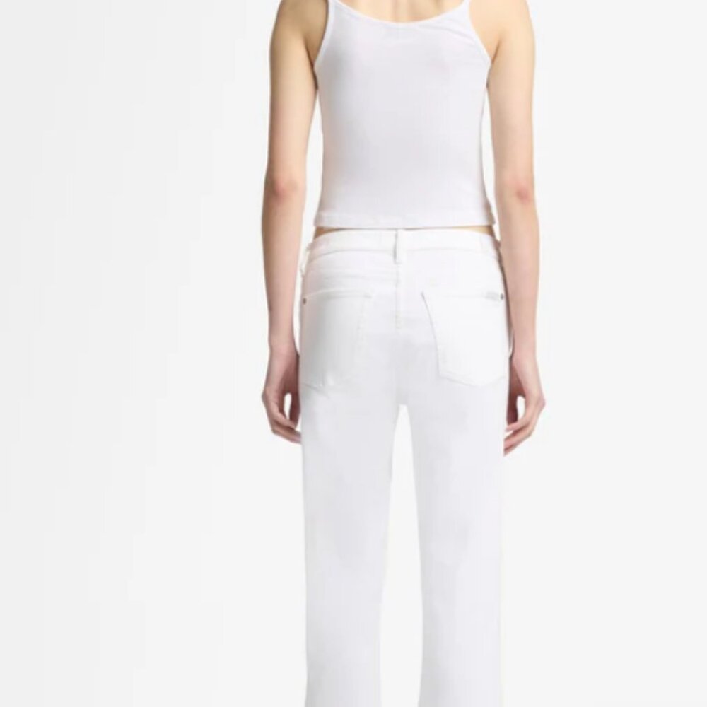 7 For All Mankind White Wide Leg Flare Jeans - Picture 2 of 6
